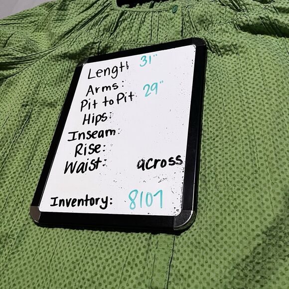 Liz & Me Green Pintucked Pleated Button Up Short Sleeve Top Blouse Women Size 3X - Picture 10 of 10